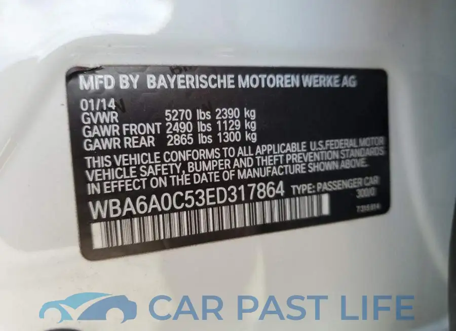 WBA6A0C53ED317864# 12