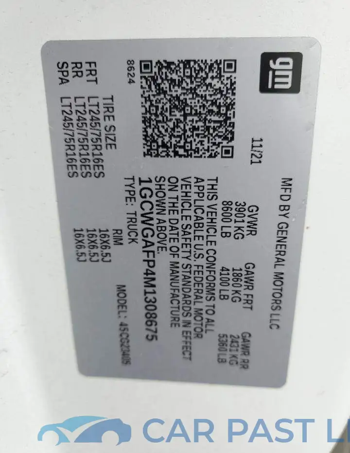 1GCWGAFP4M1308675# 13