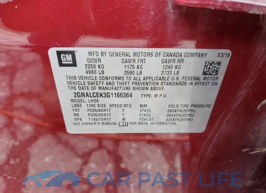 2GNALCEK3G1166364# 13