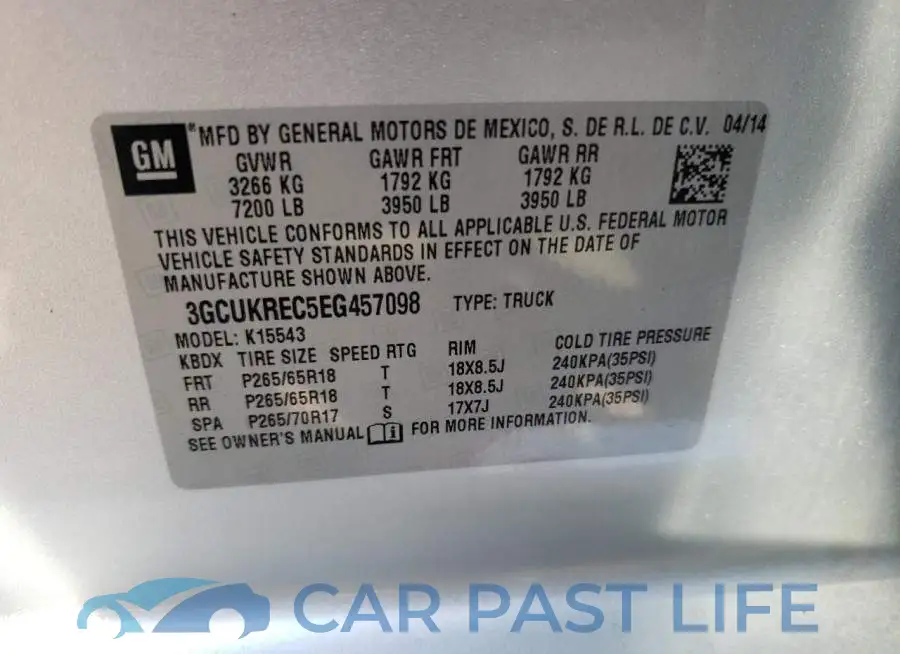 3GCUKREC5EG457098# 12
