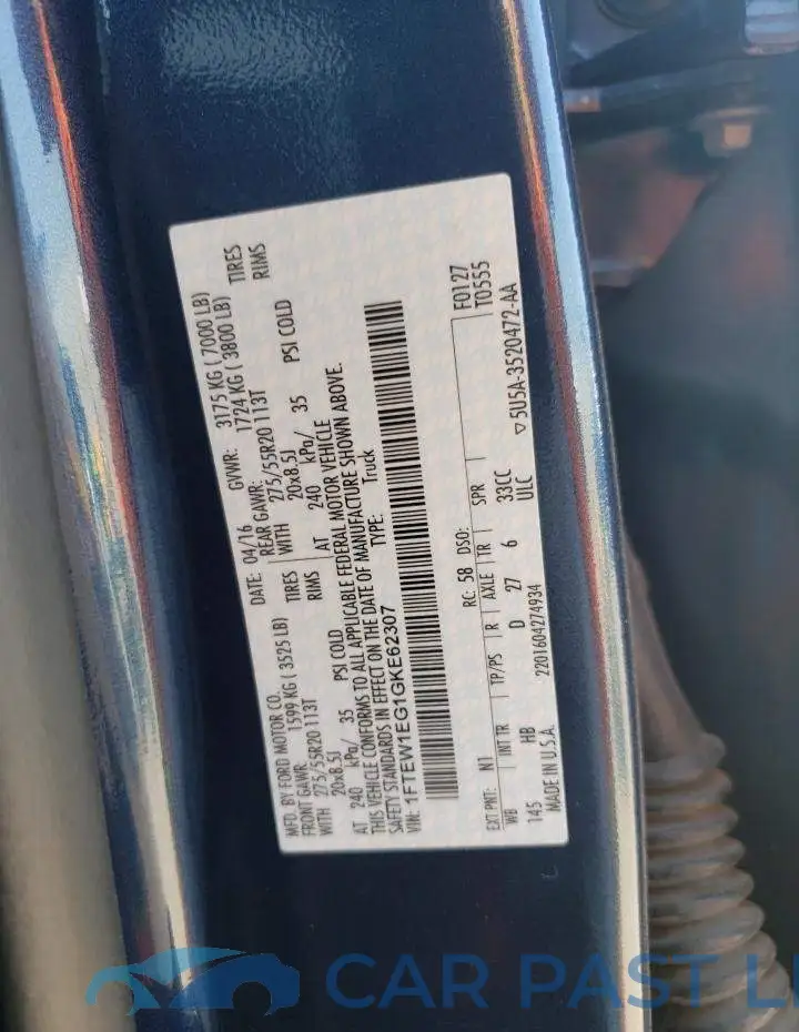 1FTEW1EG1GKE62307# 12