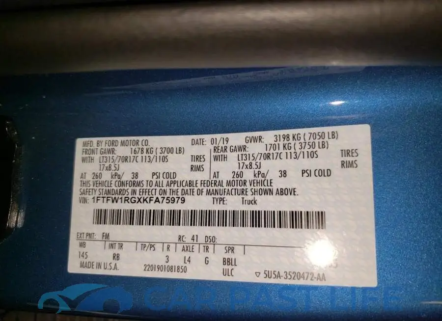 1FTFW1RGXKFA75979# 12