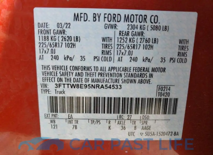 3FTTW8E95NRA54533# 13