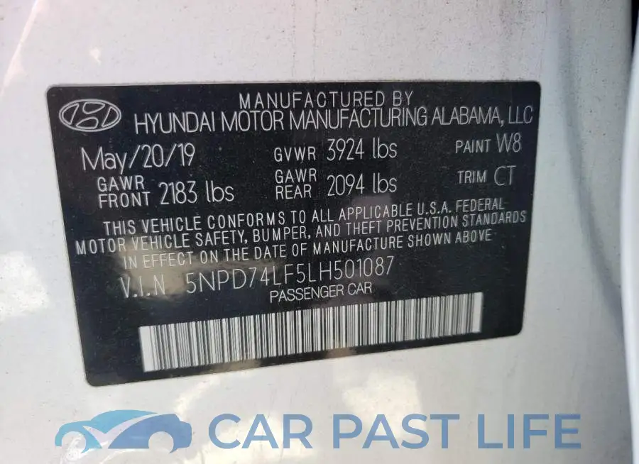 5NPD74LF5LH501087# 12
