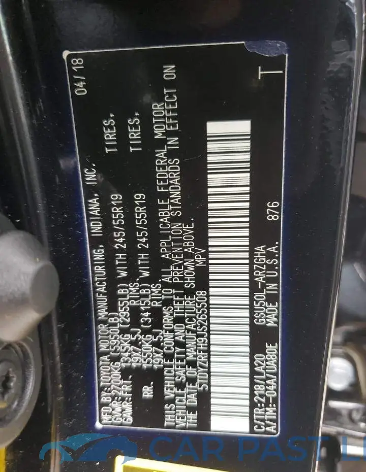 5TDYZRFH9JS265508# 12