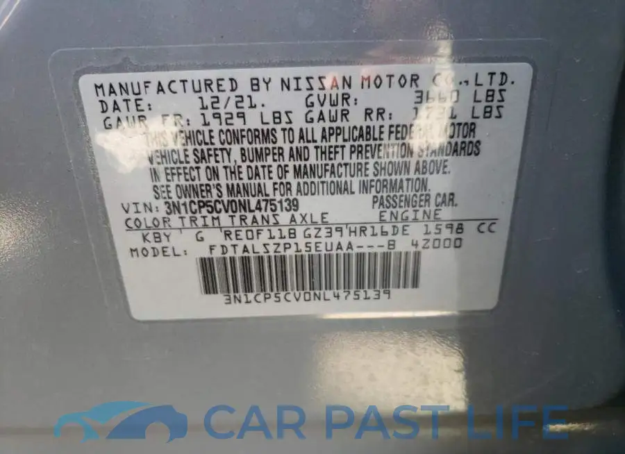 3N1CP5CV0NL475139# 13