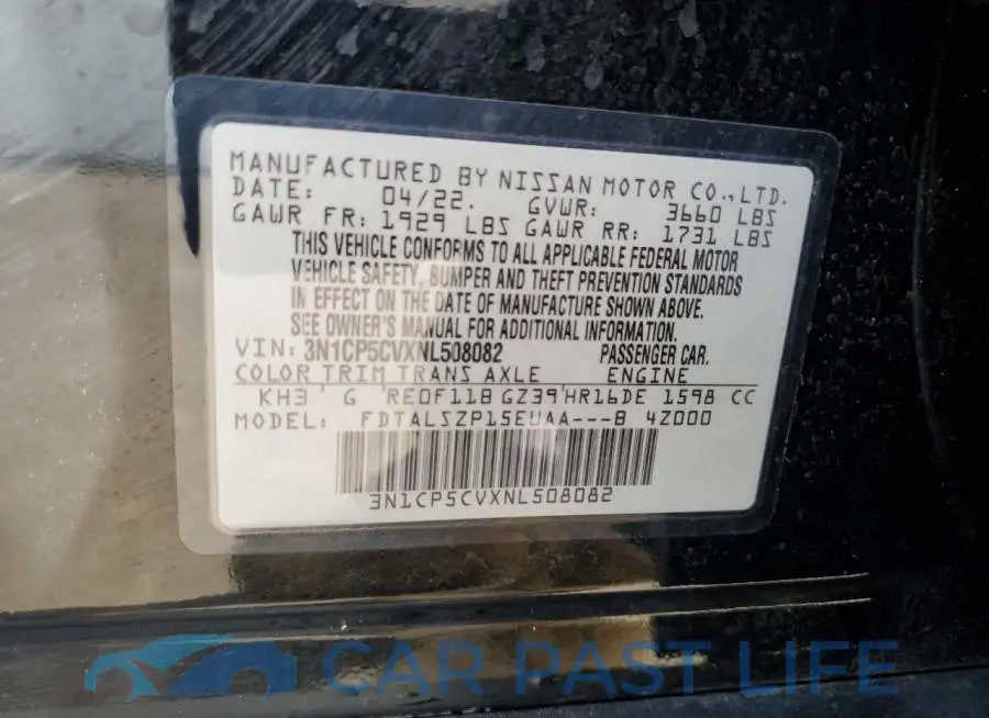 3N1CP5CVXNL508082# 12