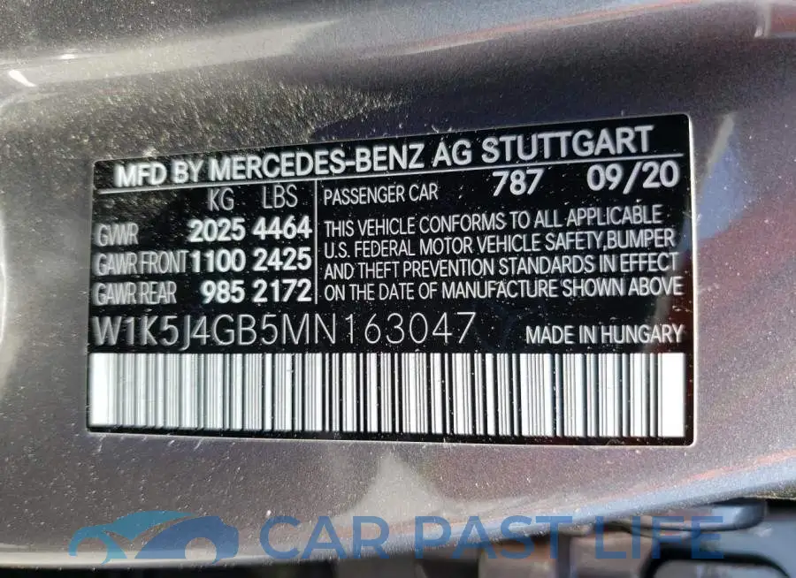 W1K5J4GB5MN163047# 12