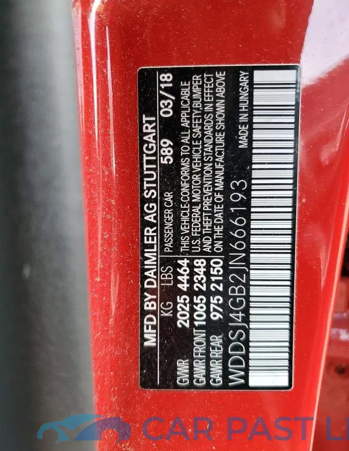 WDDSJ4GB2JN666193# 12