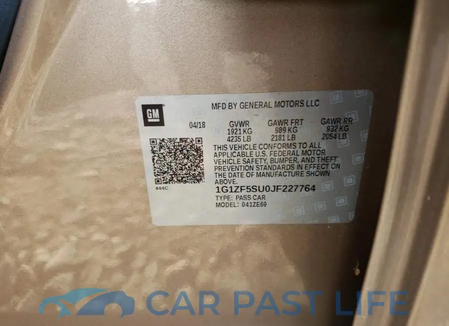 1G1ZF5SU0JF227764# 12