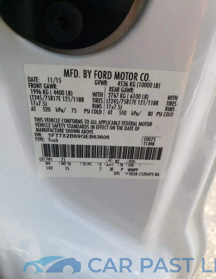 1FT7X2B69GEB63606# 13