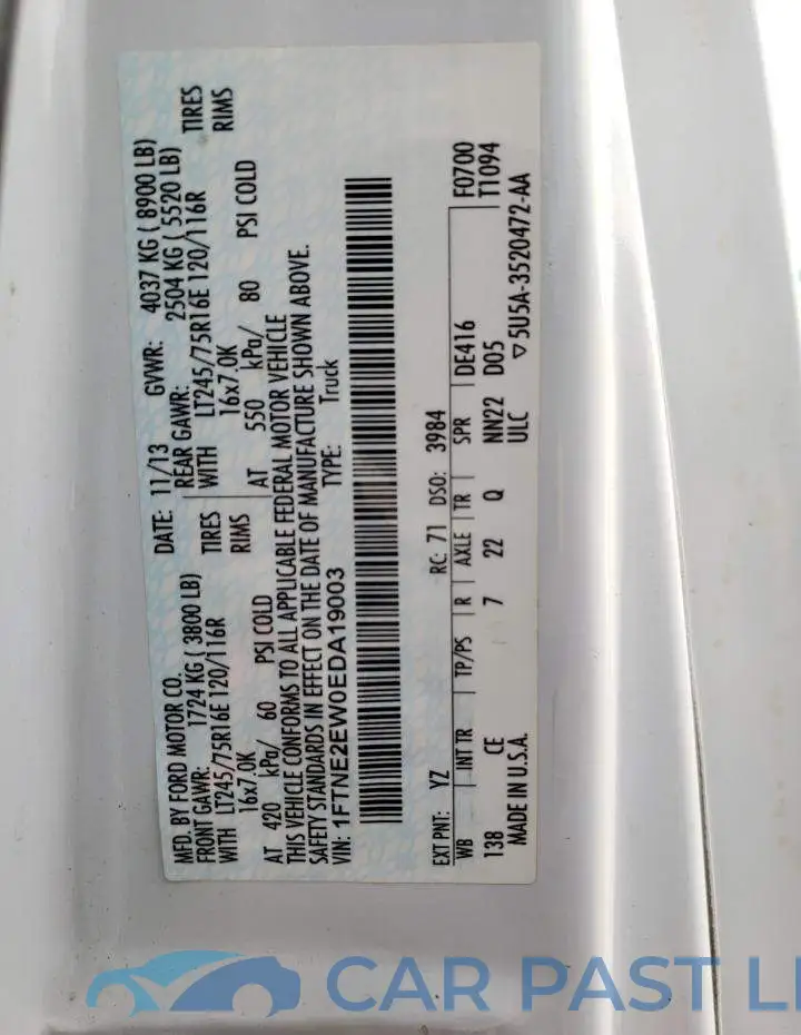 1FTNE2EW0EDA19003# 13