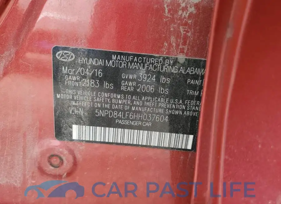 5NPD84LF6HH037604# 12