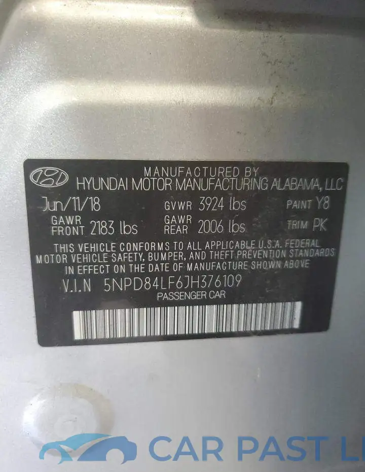 5NPD84LF6JH376109# 13
