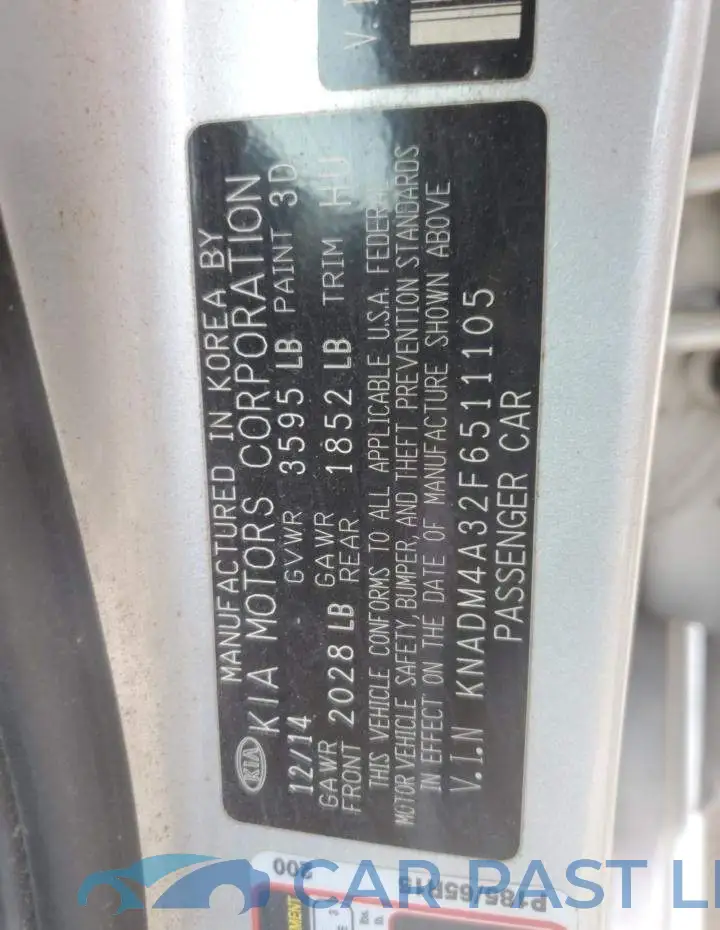 KNADM4A32F6511105# 12