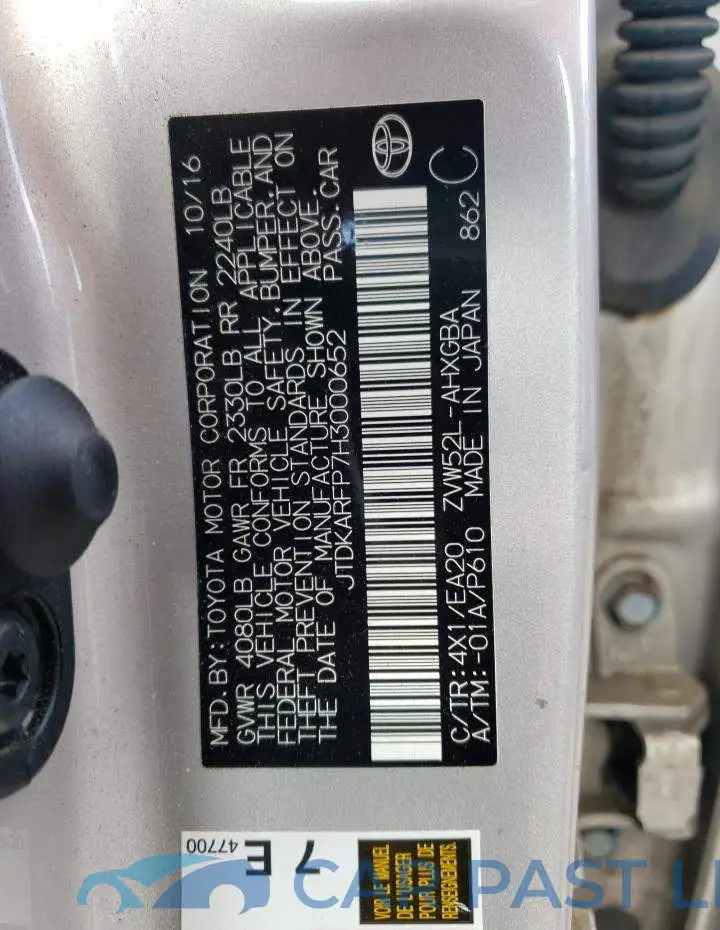 JTDKARFP7H3000652# 12