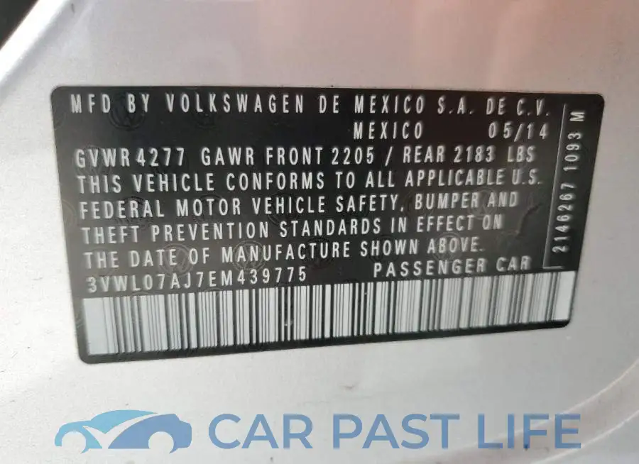 3VWL07AJ7EM439775# 12