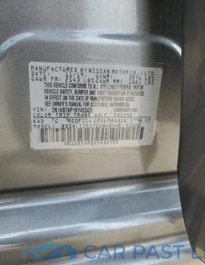 3N1AB7AP1KY452425# 12