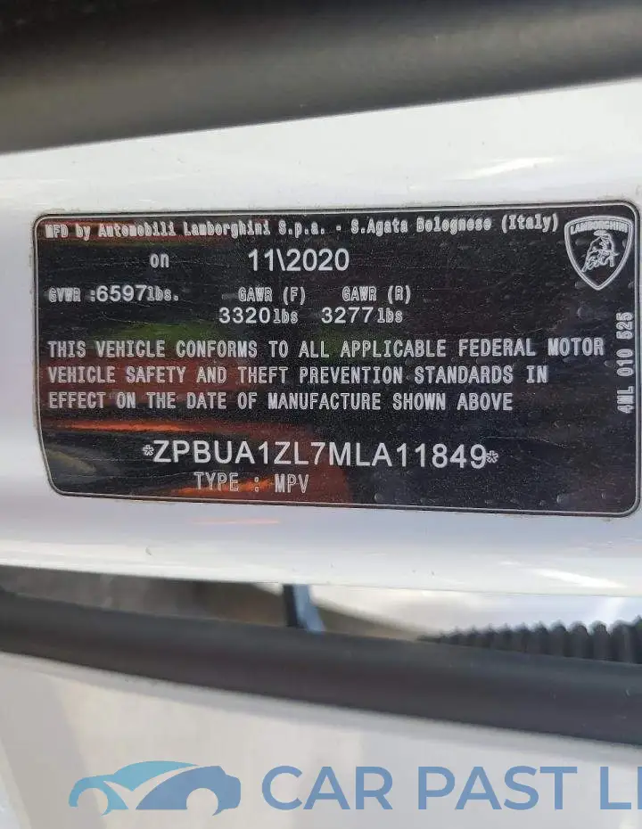 ZPBUA1ZL7MLA11849# 12