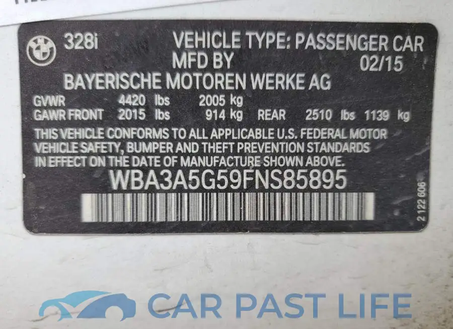 WBA3A5G59FNS85895# 12