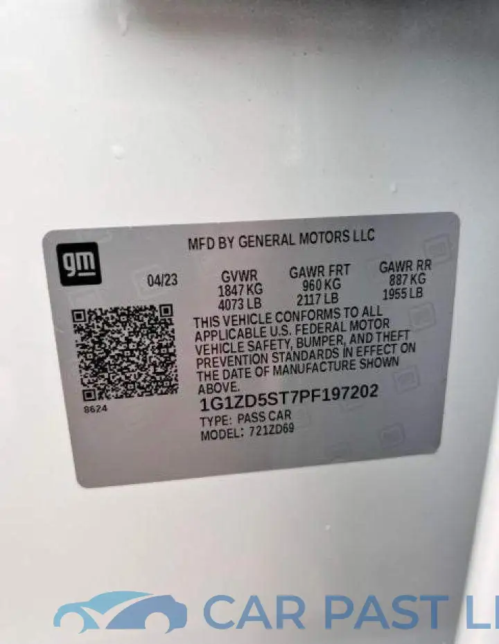 1G1ZD5ST7PF197202# 10