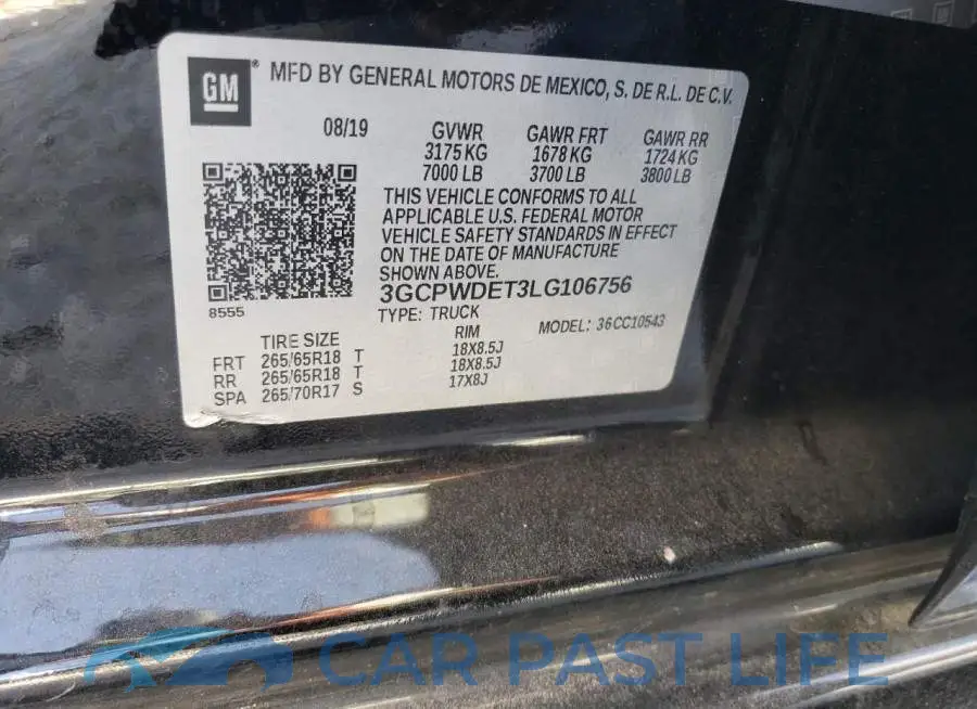 3GCPWDET3LG106756# 12