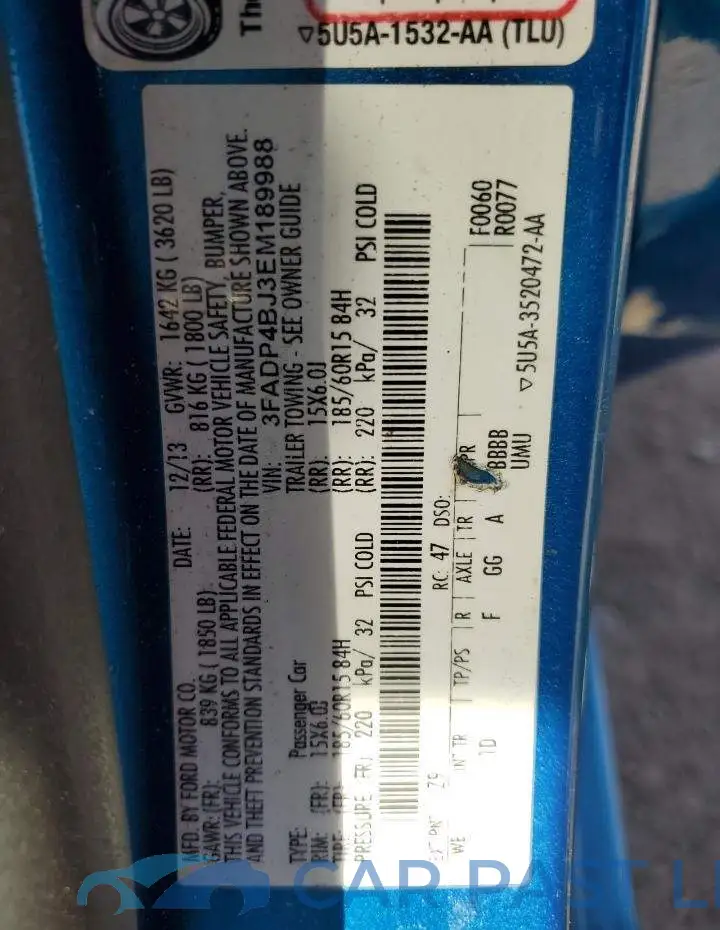 3FADP4BJ3EM189988# 12
