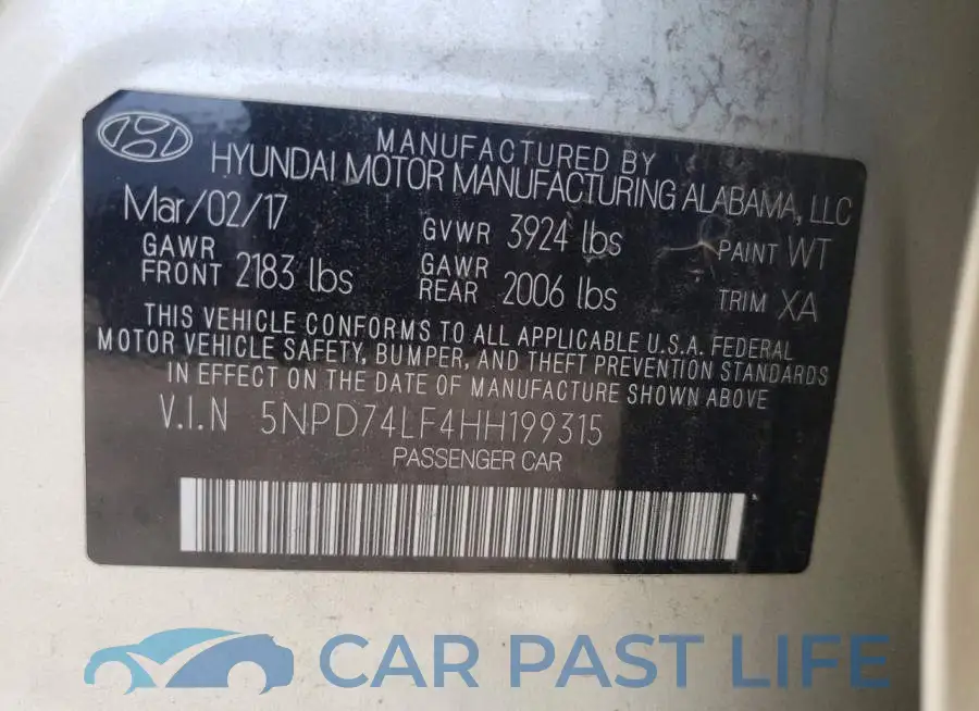 5NPD74LF4HH199315# 12