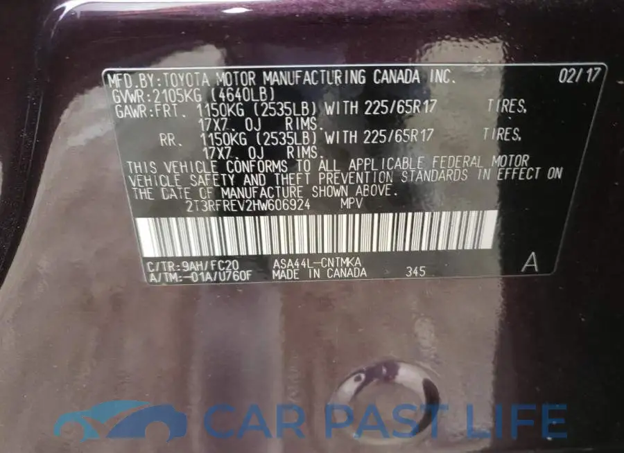 2T3RFREV2HW606924# 13