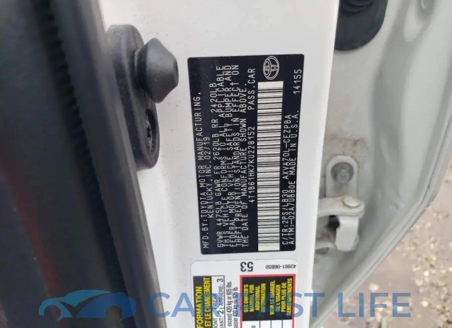 4T1B61HK7KU228152# 13