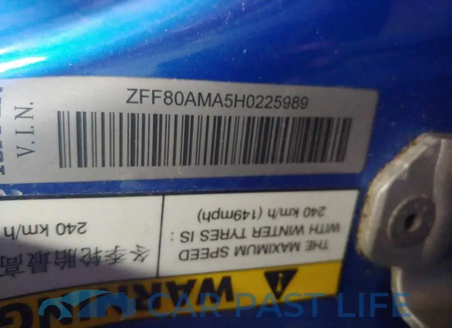 ZFF80AMA5H0225989# 10