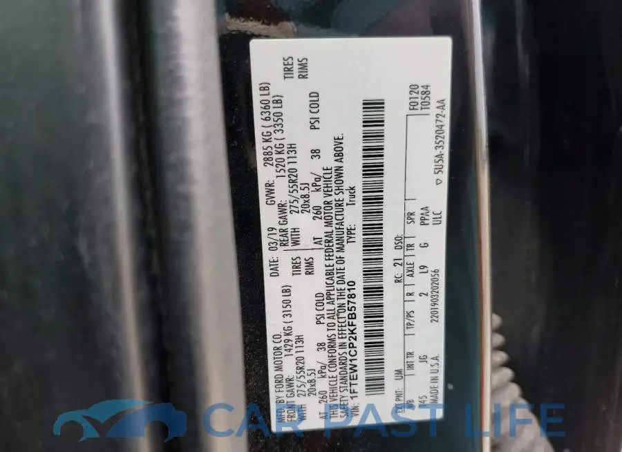 1FTEW1CP2KFB57810# 12