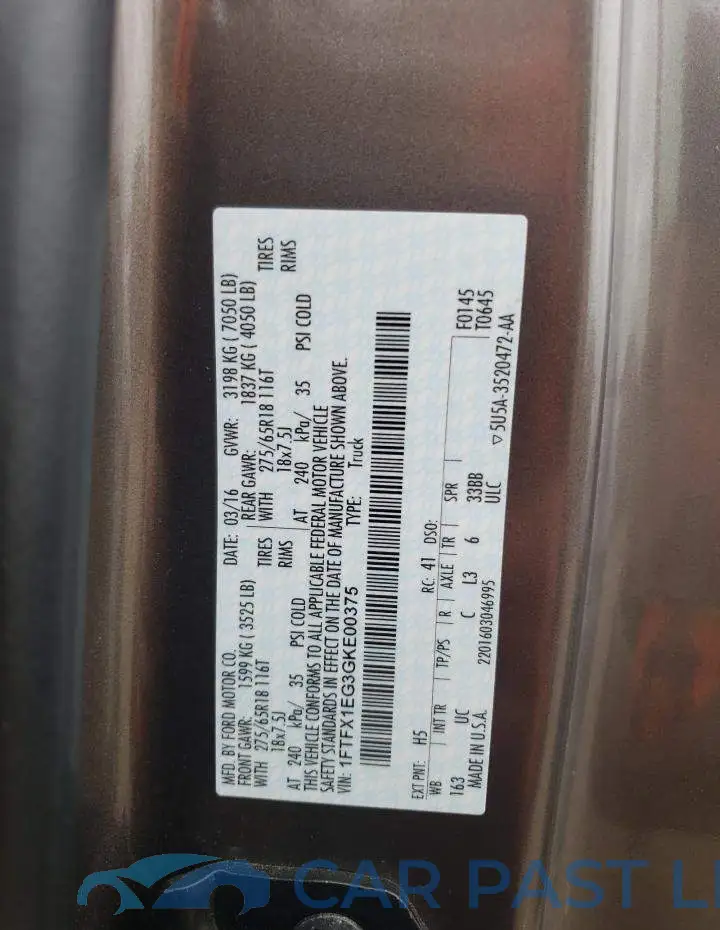 1FTFX1EG3GKE00375# 13