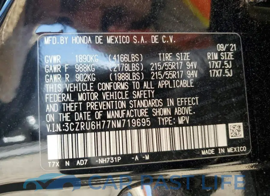 3CZRU6H77NM719695# 13
