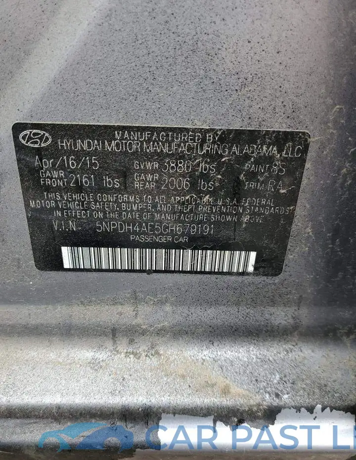 5NPDH4AE5GH679191# 12