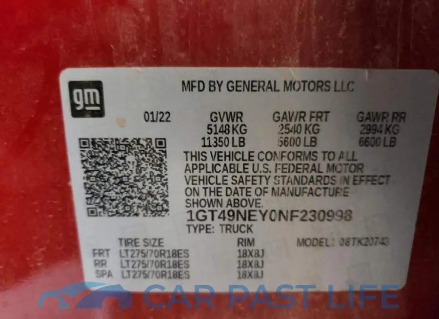 1GT49NEY0NF230998# 12