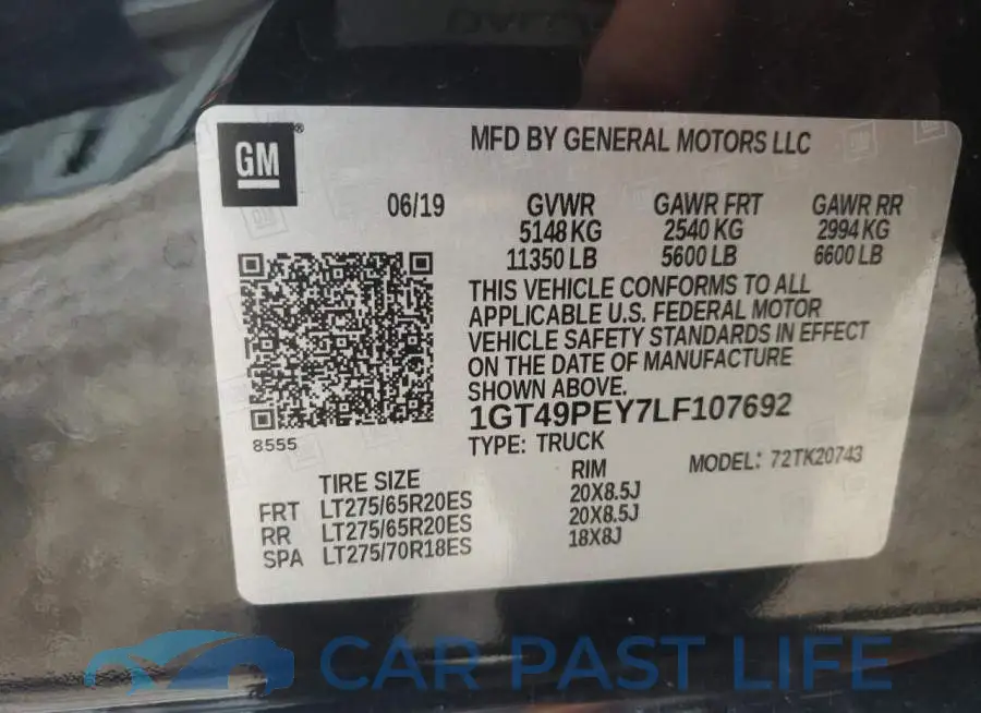 1GT49PEY7LF107692# 10