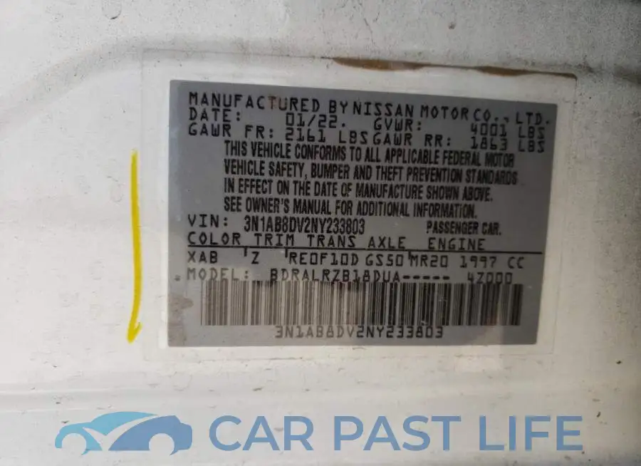 3N1AB8DV2NY233803# 12
