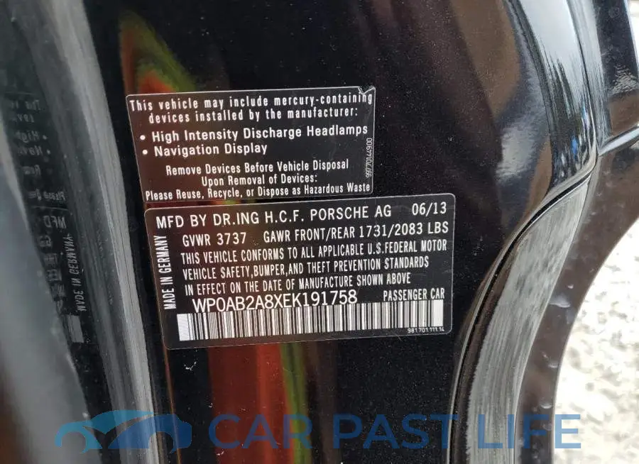 WP0AB2A8XEK191758# 12