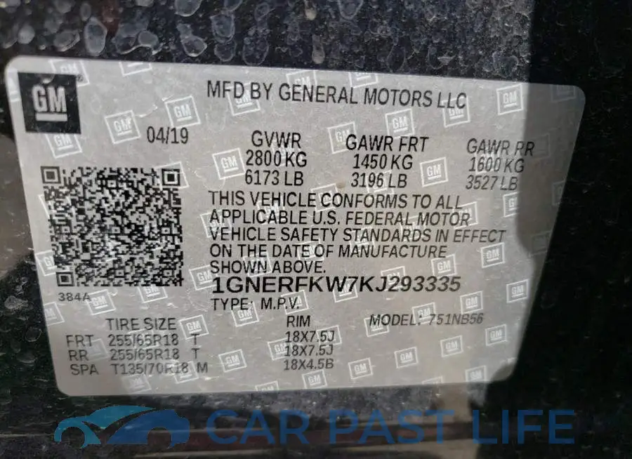 1GNERFKW7KJ293335# 13