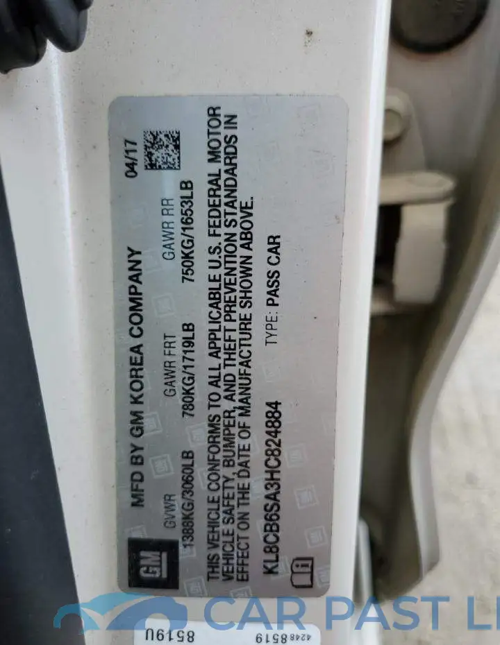 KL8CB6SA3HC824884# 12