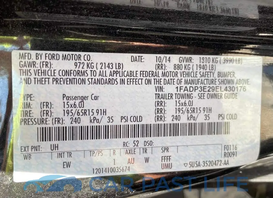 1FADP3E29EL430176# 10
