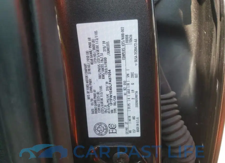 1FTFW1E40LFA87054# 12