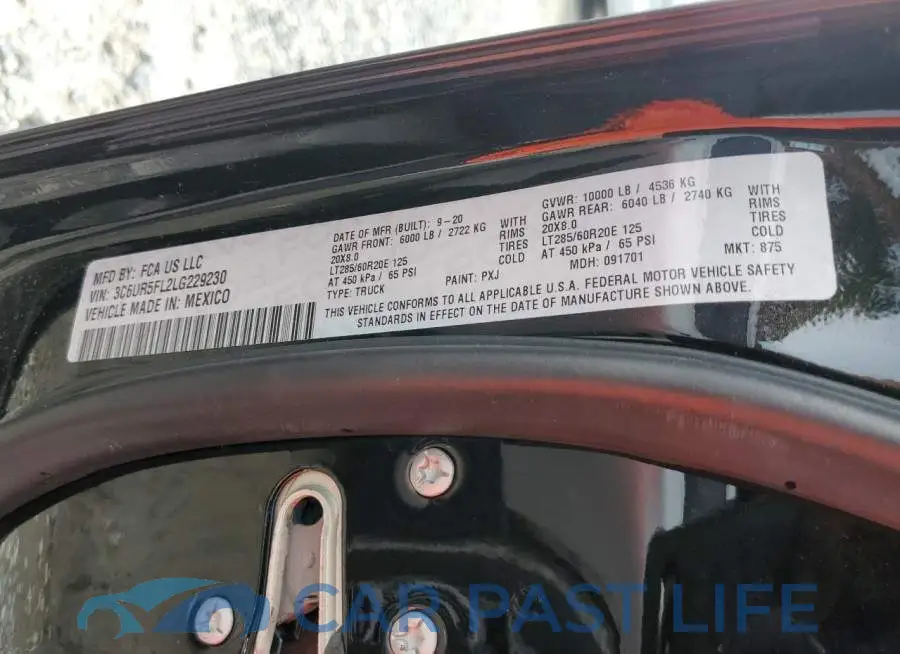 3C6UR5FL2LG229230# 12