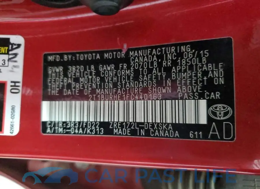 2T1BURHE1FC440163# 12