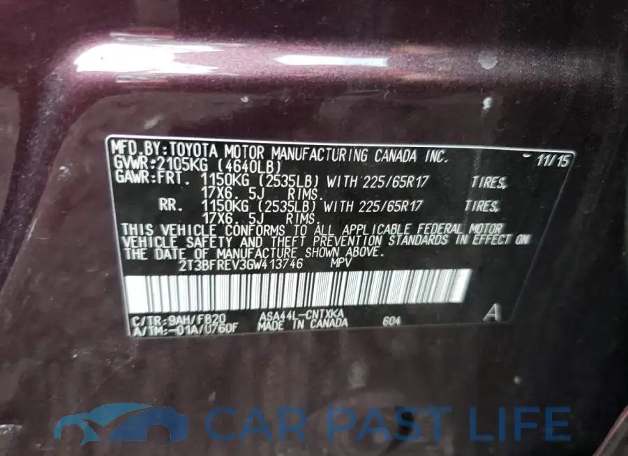 2T3BFREV3GW413746# 12