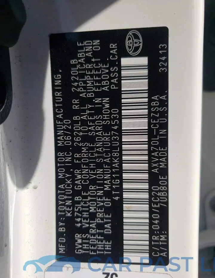 4T1G11AK8LU374530# 12