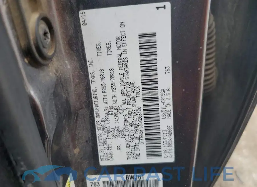 5TFRW5F13GX206126# 12