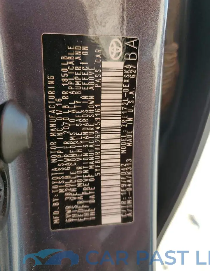 5YFBURHE2GP459161# 13