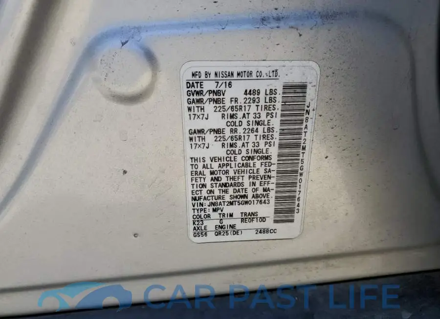 JN8AT2MT5GW017643# 12